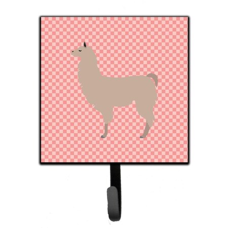 Carolines Treasures Llama Pink Check Leash or Key Holder BB7916SH4